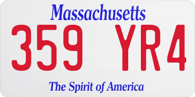MA license plate 359YR4