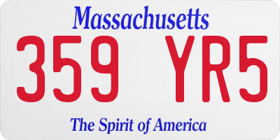MA license plate 359YR5