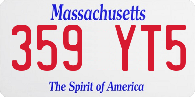 MA license plate 359YT5