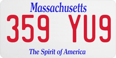 MA license plate 359YU9