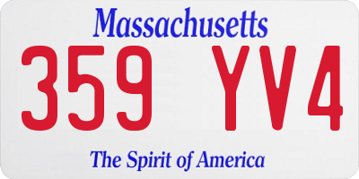 MA license plate 359YV4