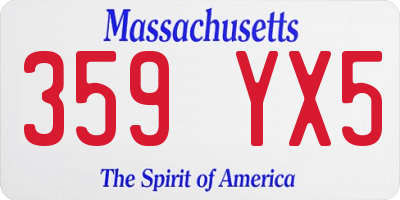MA license plate 359YX5