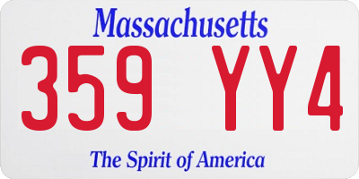 MA license plate 359YY4