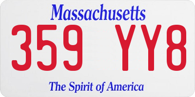 MA license plate 359YY8