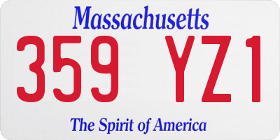 MA license plate 359YZ1