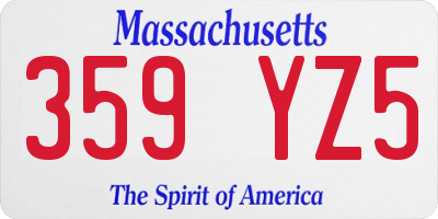 MA license plate 359YZ5