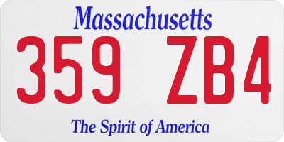 MA license plate 359ZB4