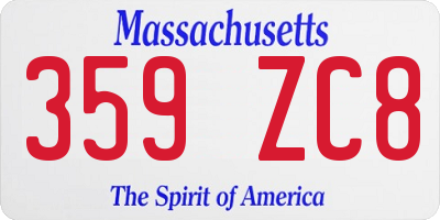 MA license plate 359ZC8