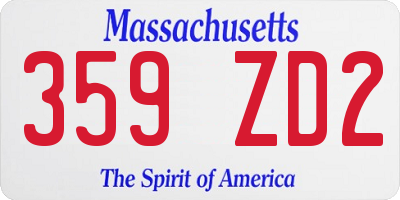 MA license plate 359ZD2