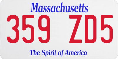 MA license plate 359ZD5