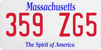 MA license plate 359ZG5