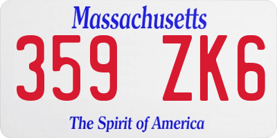 MA license plate 359ZK6