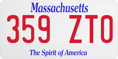 MA license plate 359ZT0