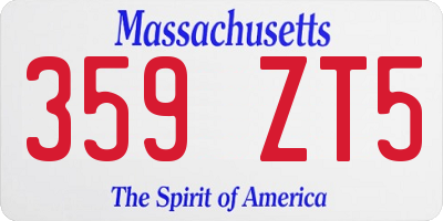 MA license plate 359ZT5