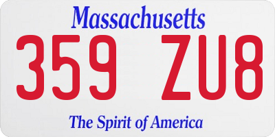MA license plate 359ZU8