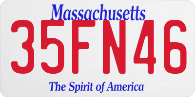 MA license plate 35FN46