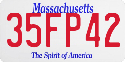 MA license plate 35FP42