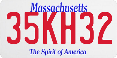 MA license plate 35KH32