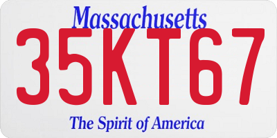 MA license plate 35KT67