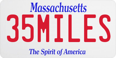 MA license plate 35MILES