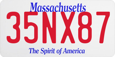 MA license plate 35NX87