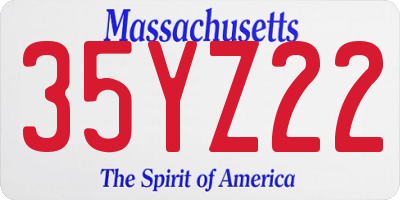 MA license plate 35YZ22