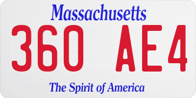 MA license plate 360AE4
