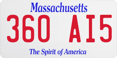 MA license plate 360AI5
