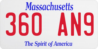 MA license plate 360AN9