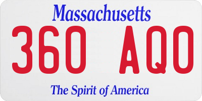 MA license plate 360AQ0