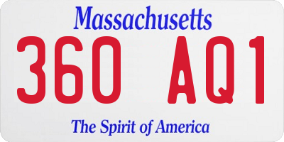 MA license plate 360AQ1