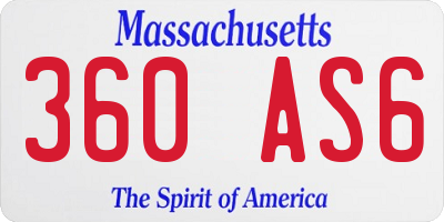 MA license plate 360AS6