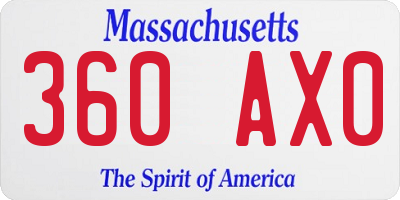 MA license plate 360AX0