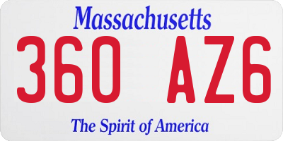 MA license plate 360AZ6