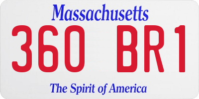 MA license plate 360BR1