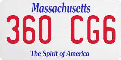 MA license plate 360CG6