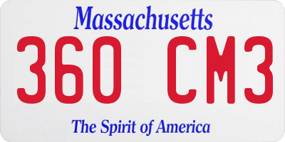 MA license plate 360CM3