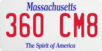 MA license plate 360CM8