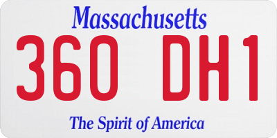 MA license plate 360DH1