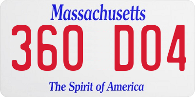 MA license plate 360DO4
