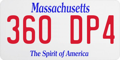MA license plate 360DP4