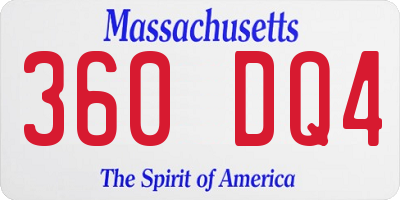 MA license plate 360DQ4