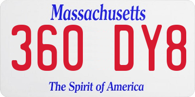 MA license plate 360DY8