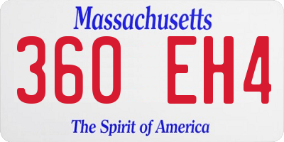 MA license plate 360EH4