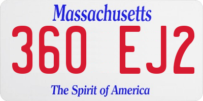MA license plate 360EJ2