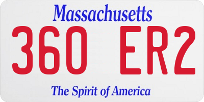 MA license plate 360ER2
