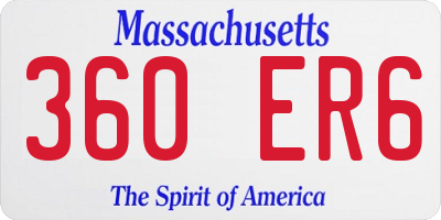 MA license plate 360ER6