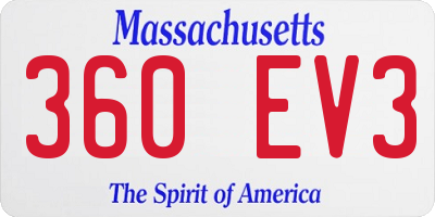 MA license plate 360EV3