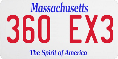 MA license plate 360EX3