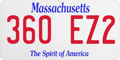 MA license plate 360EZ2